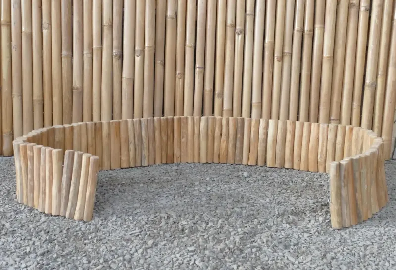 Bordürenrolle aus Teakholzzweigen 250 x 20 cm aus SVLK-Teakholzzweig 